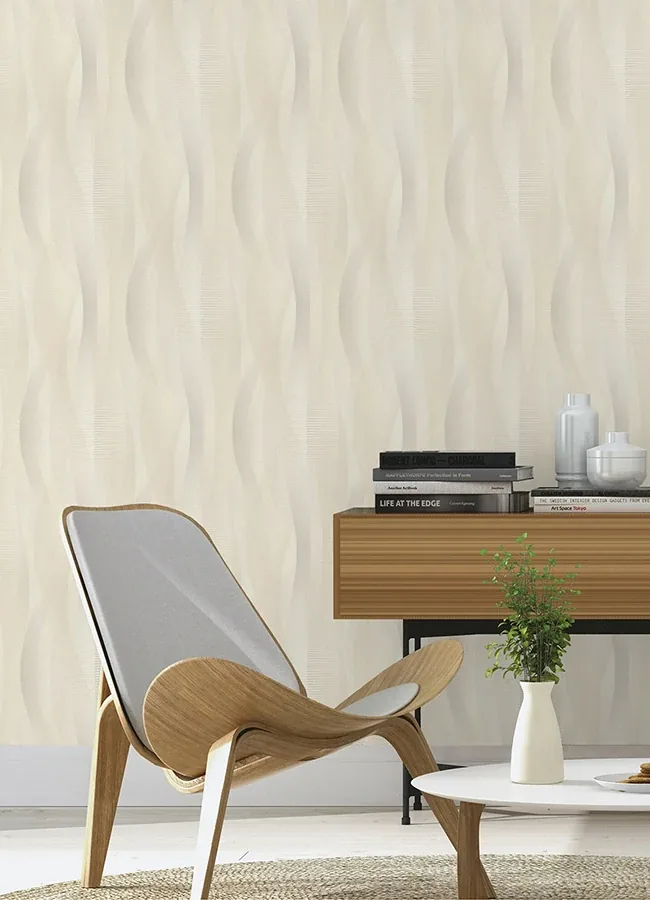 Brewster Home Fashions Currin Neutral Wave Wallpaper - SKU 2980-651515