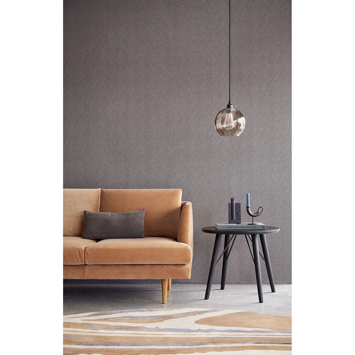 Brewster Home Fashions Curves Silver Glittering Waves Wallpaper - SKU 395852