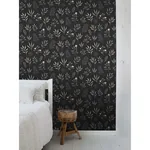 Brewster Home Fashions Cynara Charcoal Scandinavian Floral Wallpaper - SKU DD139083