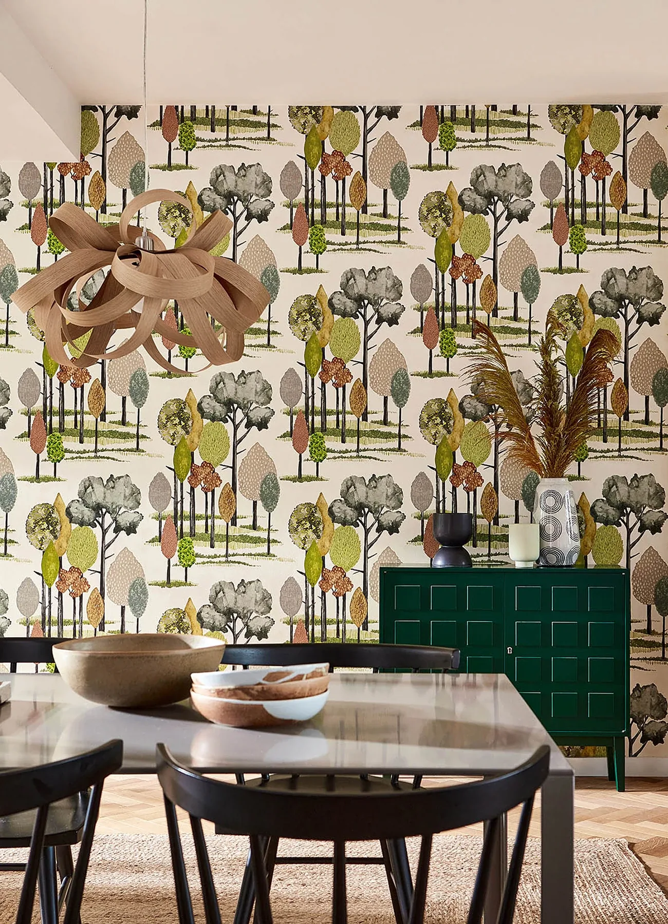 Brewster Home Fashions Cypress Olive Tall Trees Wallpaper - SKU CEP50135W