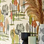 Brewster Home Fashions Cypress Olive Tall Trees Wallpaper - SKU CEP50135W