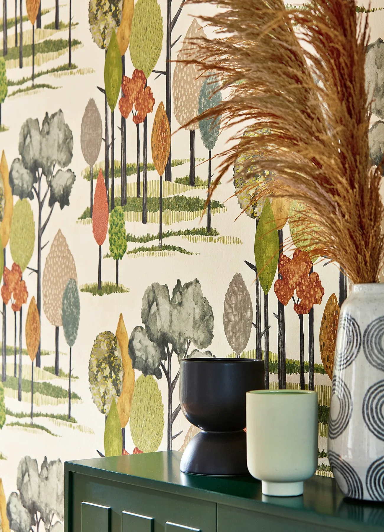 Brewster Home Fashions Cypress Olive Tall Trees Wallpaper - SKU CEP50135W