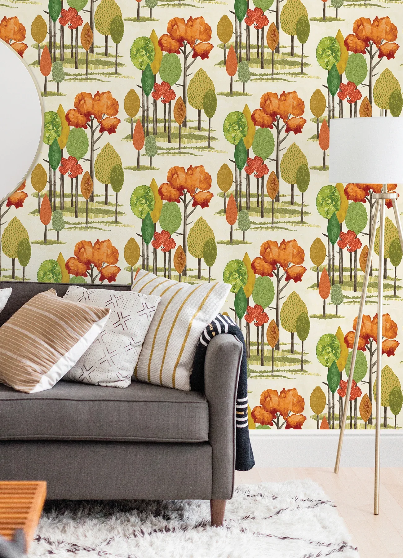 Brewster Home Fashions Cypress Orange Tall Trees Wallpaper - SKU CEP50138W