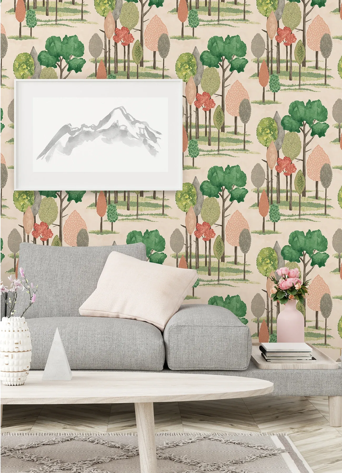 Brewster Home Fashions Cypress Pink Tall Trees Wallpaper - SKU CEP50136W