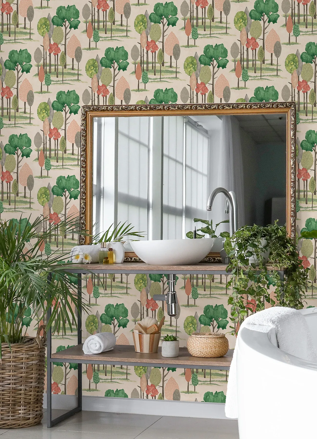 Brewster Home Fashions Cypress Pink Tall Trees Wallpaper - SKU CEP50136W