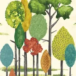 Brewster Home Fashions Cypress Teal Tall Trees Wallpaper - SKU CEP50137W