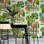 Brewster Home Fashions Cypress Teal Tall Trees Wallpaper - SKU CEP50137W