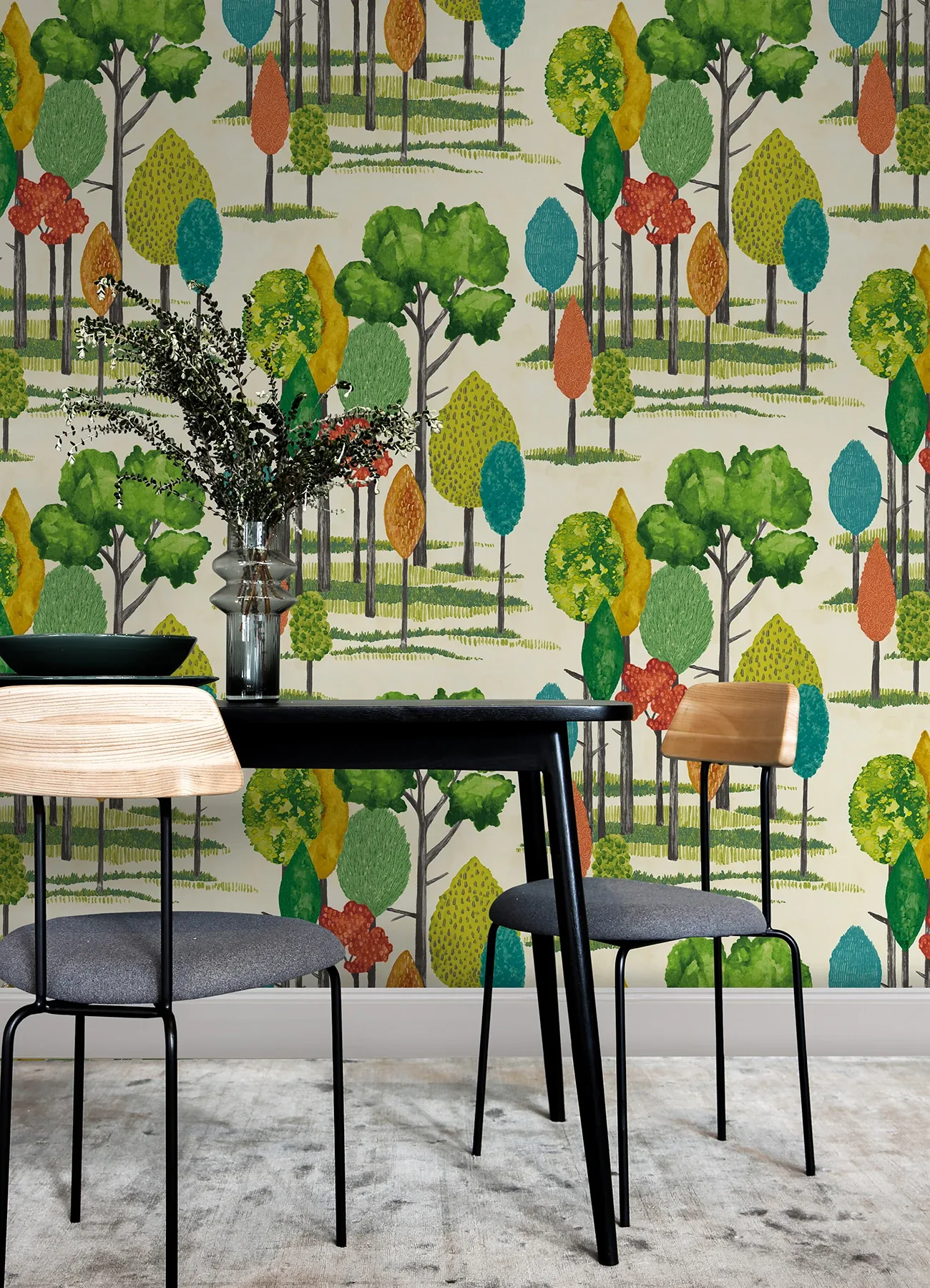 Brewster Home Fashions Cypress Teal Tall Trees Wallpaper - SKU CEP50137W