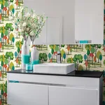 Brewster Home Fashions Cypress Teal Tall Trees Wallpaper - SKU CEP50137W