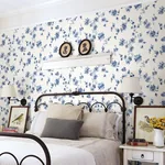Brewster Home Fashions Cyrus Blueberry Festive Floral Wallpaper - SKU 3123-24481