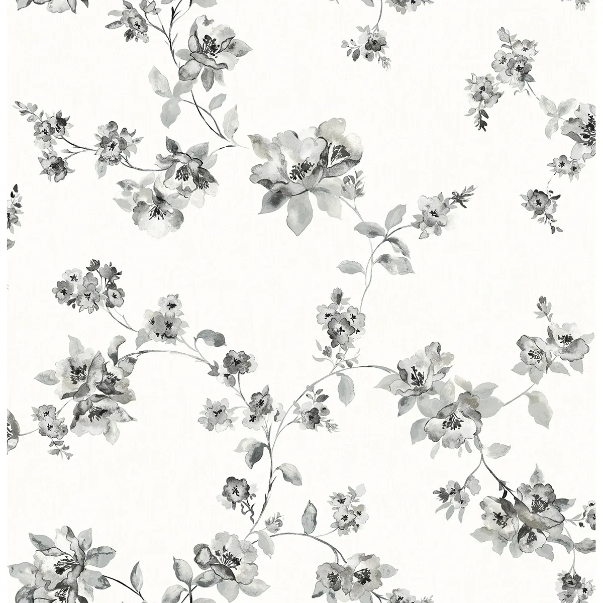 3123-24482 | Cyrus Charcoal Festive Floral Wallpaper