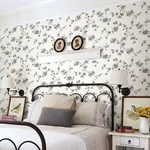 Brewster Home Fashions Cyrus Charcoal Festive Floral Wallpaper - SKU 3123-24482