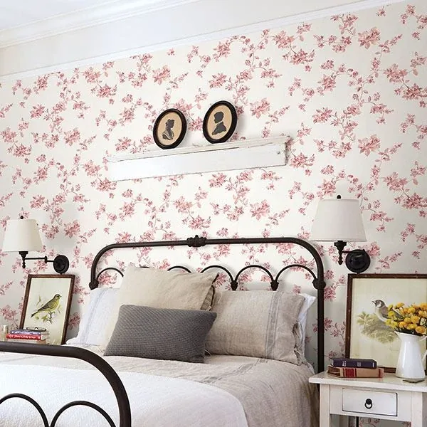 Brewster Home Fashions Cyrus Rose Festive Floral Wallpaper - SKU 3115-24483