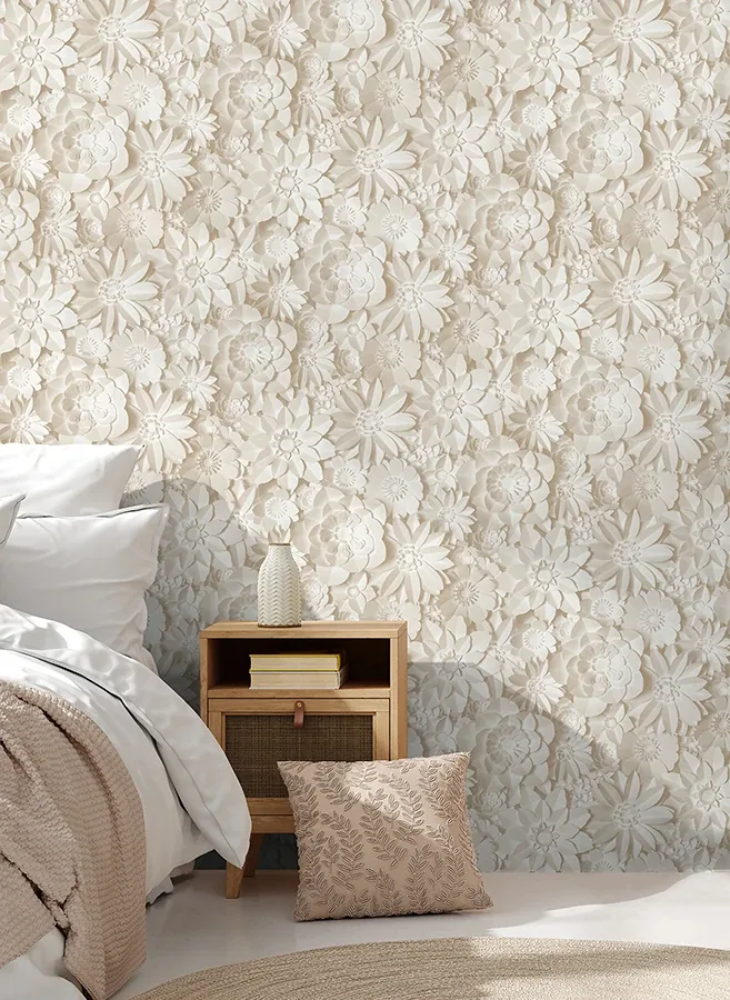 Brewster Home Fashions Dacre Cream Floral Wallpaper - SKU FD43604