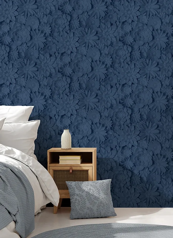 Brewster Home Fashions Dacre Dark Blue Floral Wallpaper - SKU FD42690