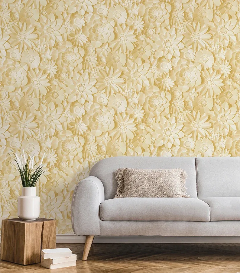 Brewster Home Fashions Dacre Yellow Floral Wallpaper - SKU FD42597
