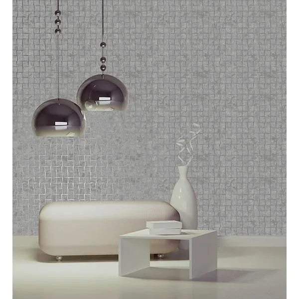 Brewster Home Fashions Dagmar Silver Medium Squares Wallpaper - SKU 2704-23000