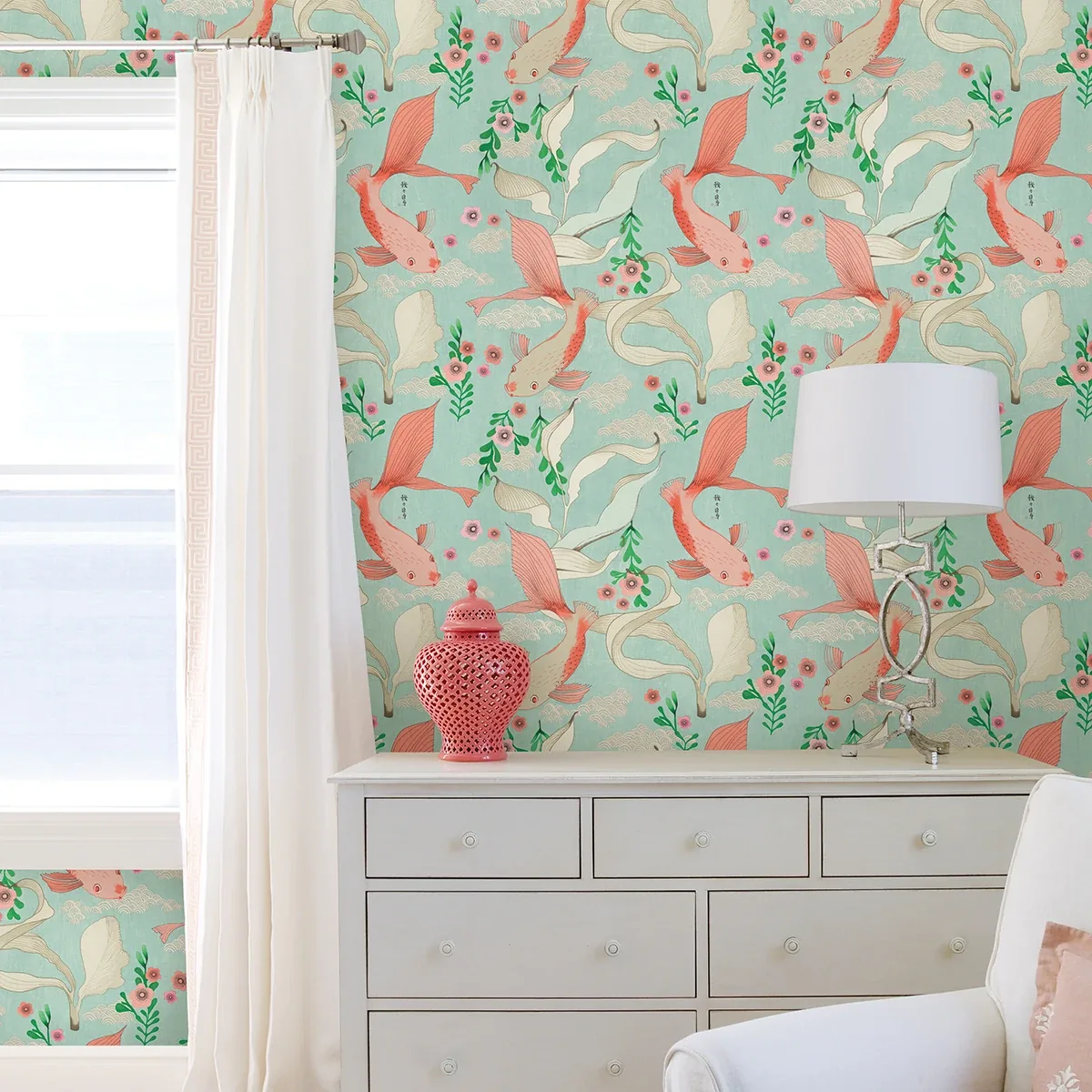 Brewster Home Fashions Dai Seafoam Betta Fish Wallpaper - SKU 4035-539837