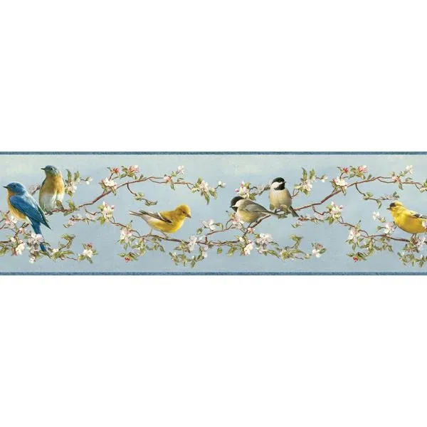 BBC48511B | Daphne Blue Songbird Trail Wallpaper