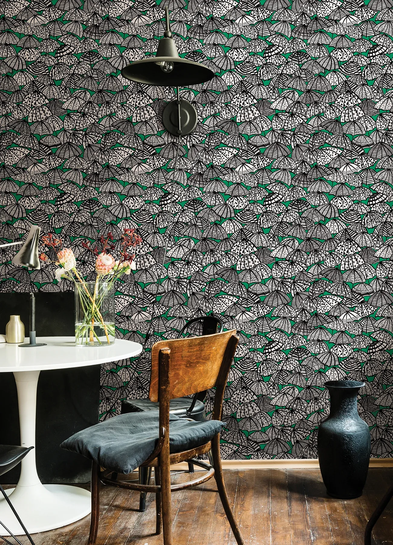 Brewster Home Fashions Dara Green Jolly Brollies Wallpaper - SKU CEP50114W