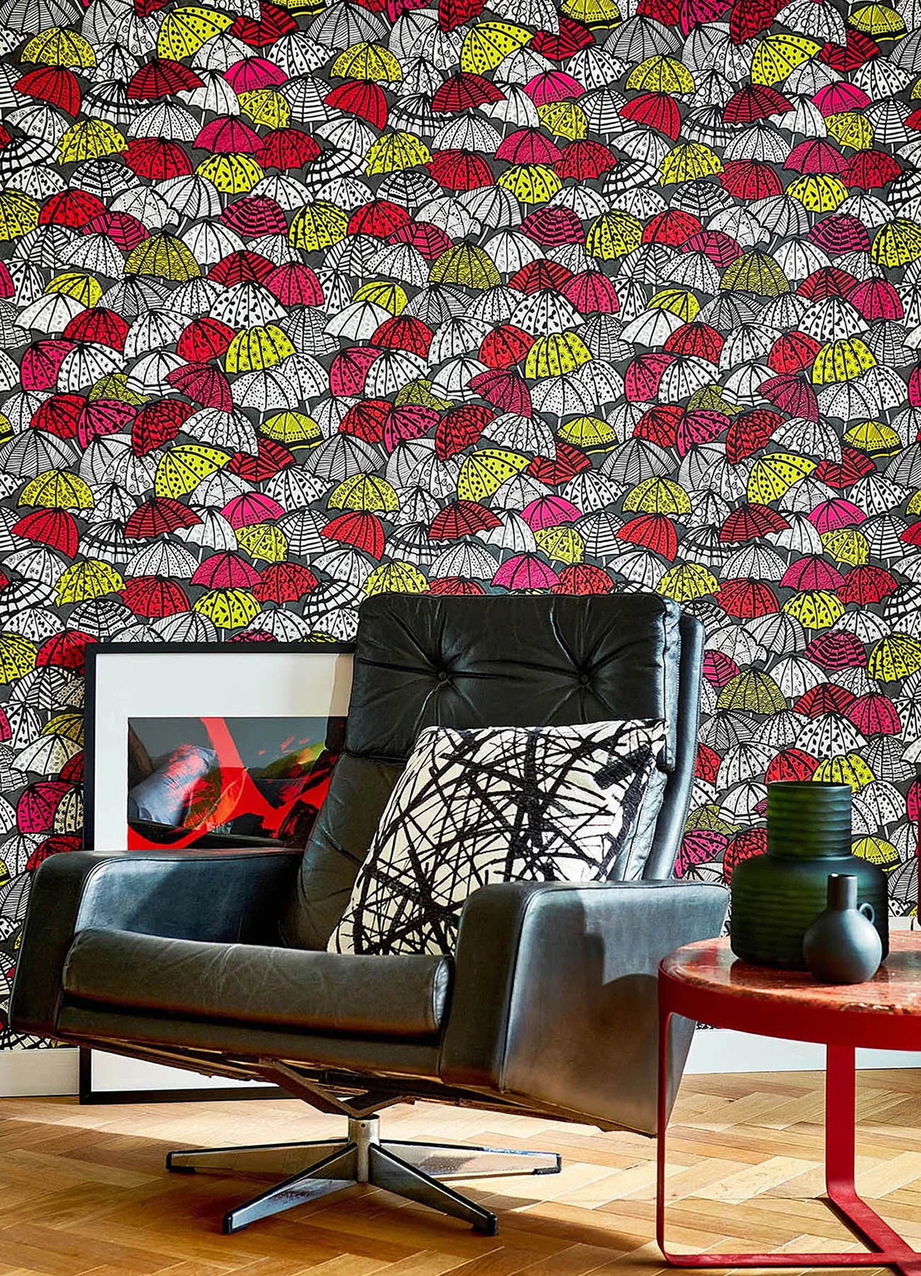 Brewster Home Fashions Dara Red Jolly Brollies Wallpaper - SKU CEP50116W