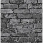 Brewster Home Fashions Davis Charcoal Rustic Brick Wallpaper | Wallpaper Twins Brewster Home Fashions Davis Charcoal Rustic Brick Wallpaper - SKU FD31284