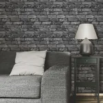 Brewster Home Fashions Davis Charcoal Rustic Brick Wallpaper | Wallpaper Twins Brewster Home Fashions Davis Charcoal Rustic Brick Wallpaper - SKU FD31284