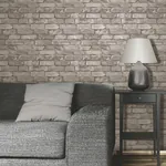 Brewster Home Fashions Davis Light Grey Rustic Brick Wallpaper | Wallpaper Twins Brewster Home Fashions Davis Light Grey Rustic Brick Wallpaper - SKU FD31286