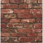Brewster Home Fashions Davis Red Rustic Brick Wallpaper - SKU FD31285