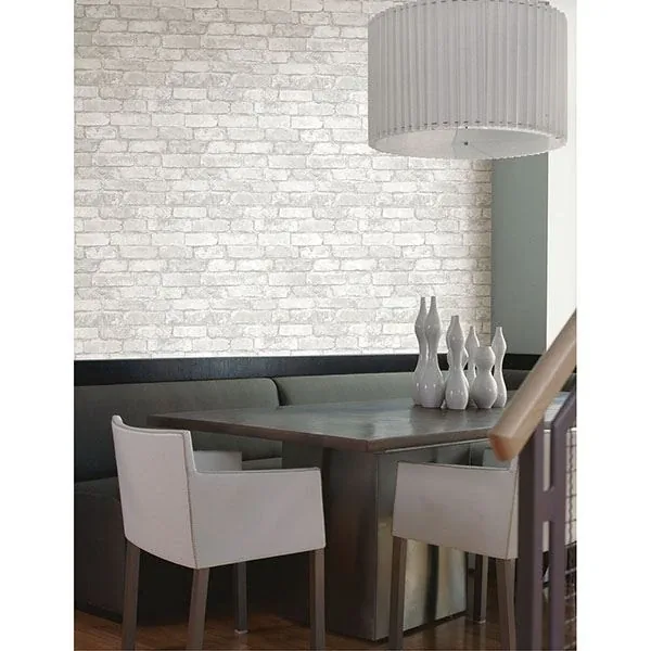Brewster Home Fashions Davis White Brick Wallpaper - SKU 2767-21261