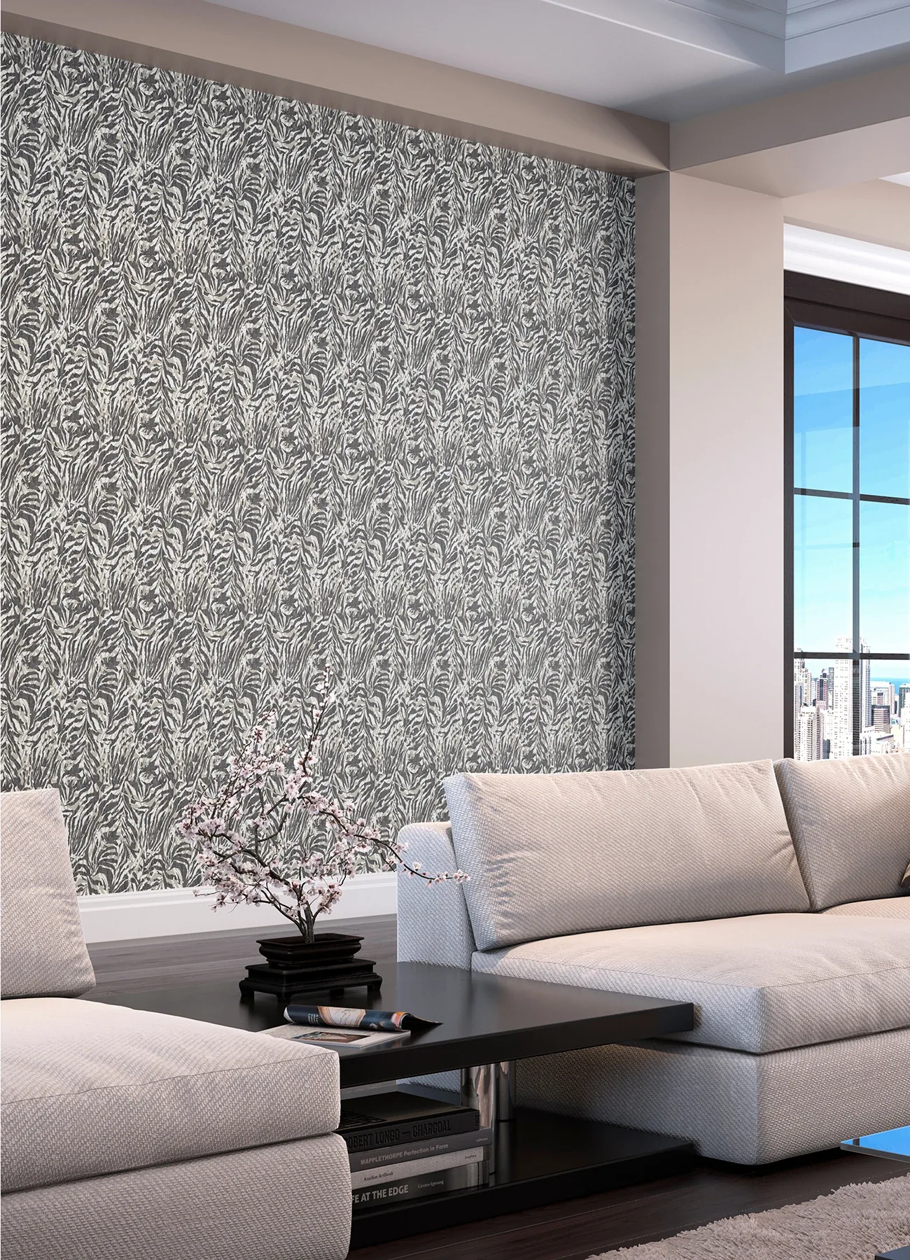 Brewster Home Fashions Davy Charcoal Zebra Wallpaper - SKU WLD53135W