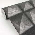 Brewster Home Fashions Dax Black 3D Geometric Wallpaper | Wallpaper Twins Brewster Home Fashions Dax Black 3D Geometric Wallpaper - SKU 4020-78619