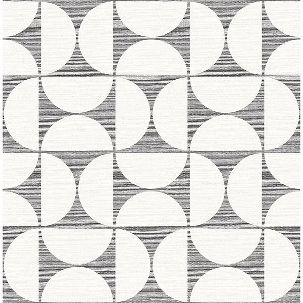 Brewster Home Fashions Deedee Black Geometric Faux Grasscloth Wallpaper - SKU 2904-25672