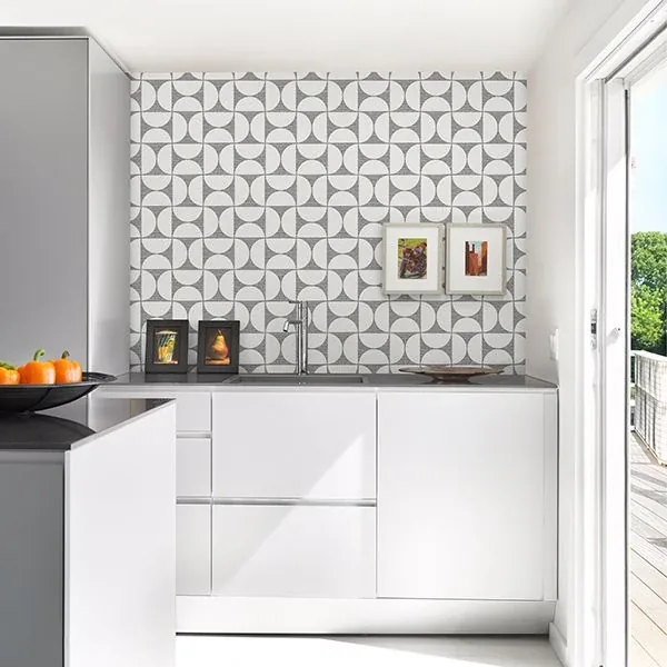 Brewster Home Fashions Deedee Black Geometric Faux Grasscloth Wallpaper - SKU 2904-25672