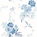 Brewster Home Fashions Deja Blue Floral Wallpaper - SKU UW25888