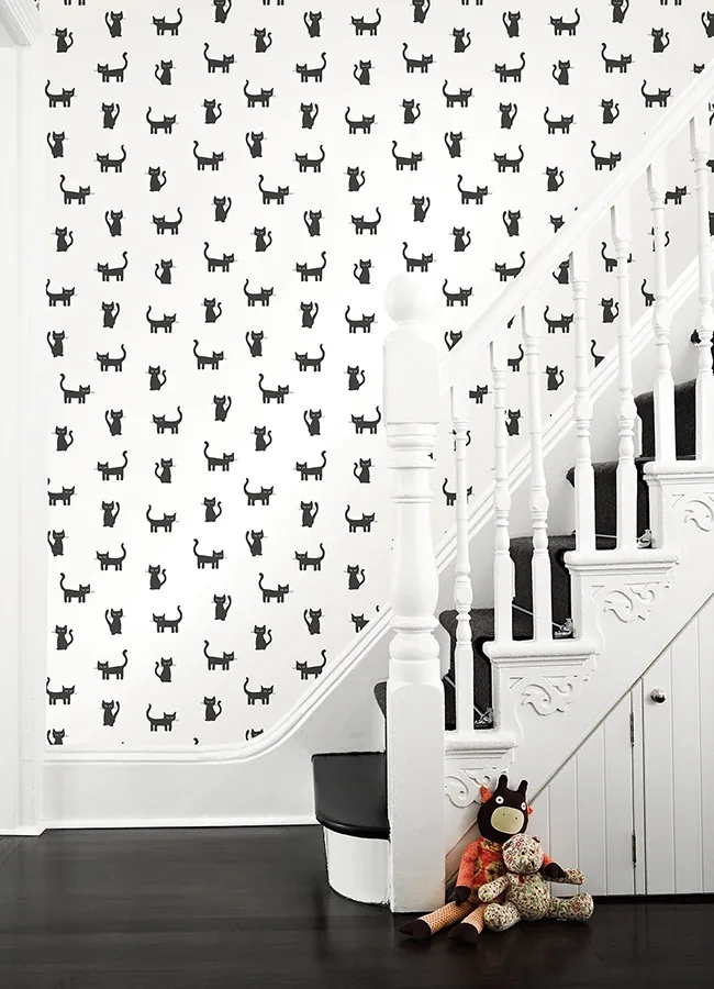 Brewster Home Fashions Delia Black Kitty Wallpaper - SKU 4060-138928