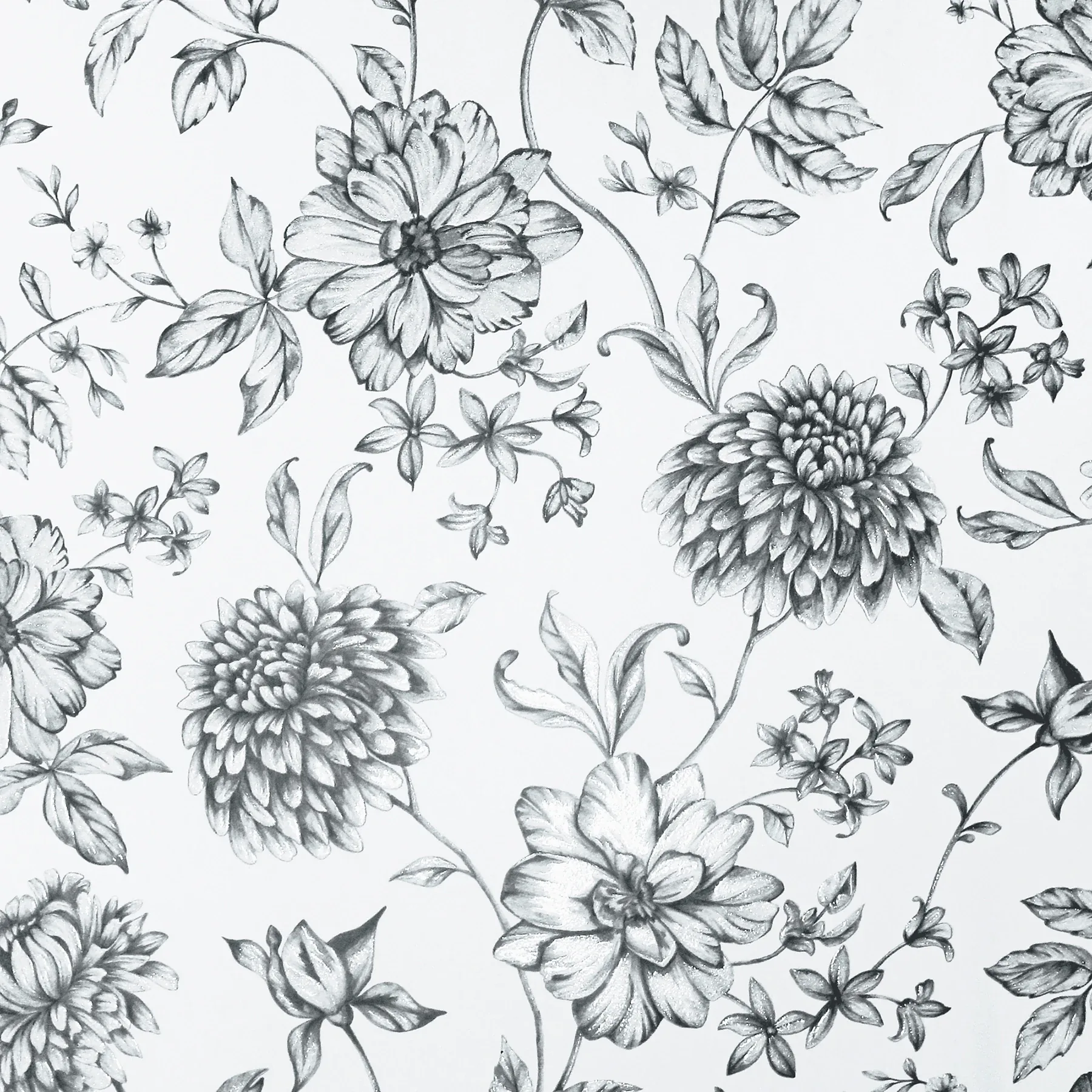 Brewster Home Fashions Della Black Floral Trail Wallpaper - SKU AH692507