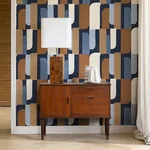 Brewster Home Fashions Derain Blue Geometric Wallpaper - SKU RH330519
