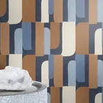 Brewster Home Fashions Derain Blue Geometric Wallpaper - SKU RH330519