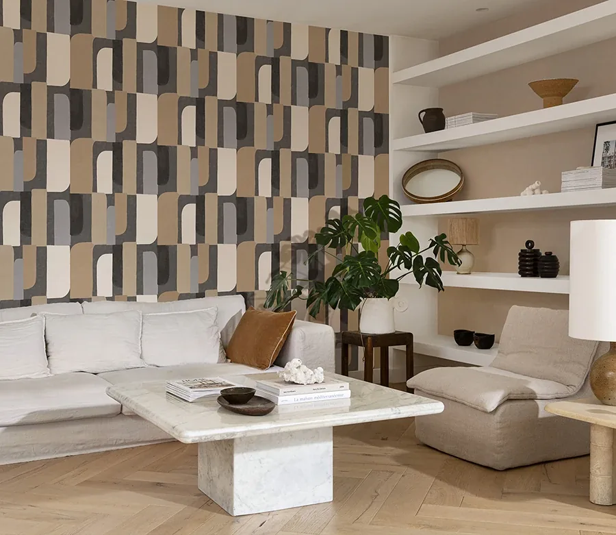 Brewster Home Fashions Derain Charcoal Geometric Wallpaper - SKU RH330533