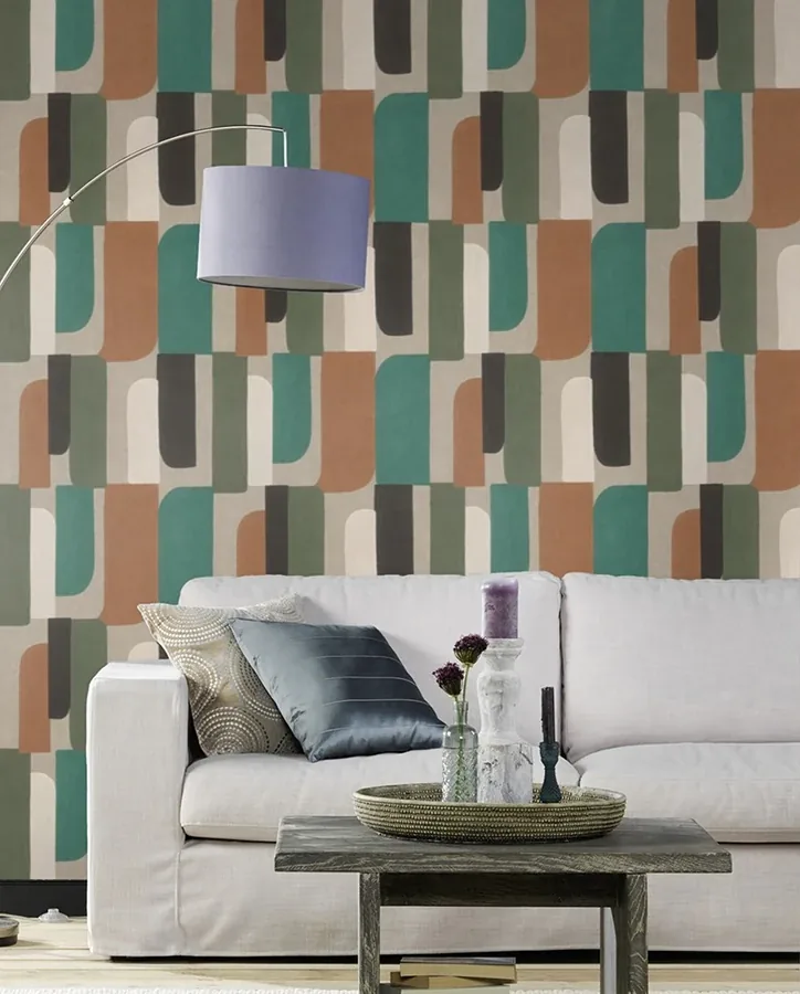 Brewster Home Fashions Derain Green Geometric Wallpaper - SKU RH330526