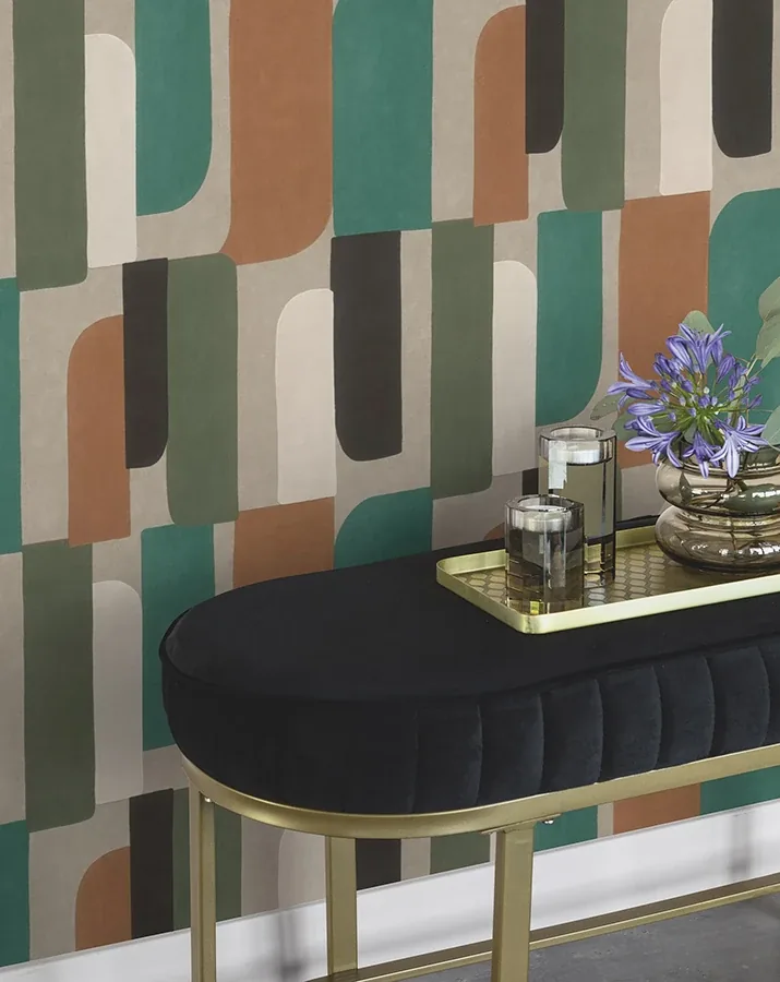 Brewster Home Fashions Derain Green Geometric Wallpaper - SKU RH330526
