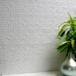 Brewster Home Fashions Derby White Paintable Anaglypta Original Wallpaper - SKU 437-RD124