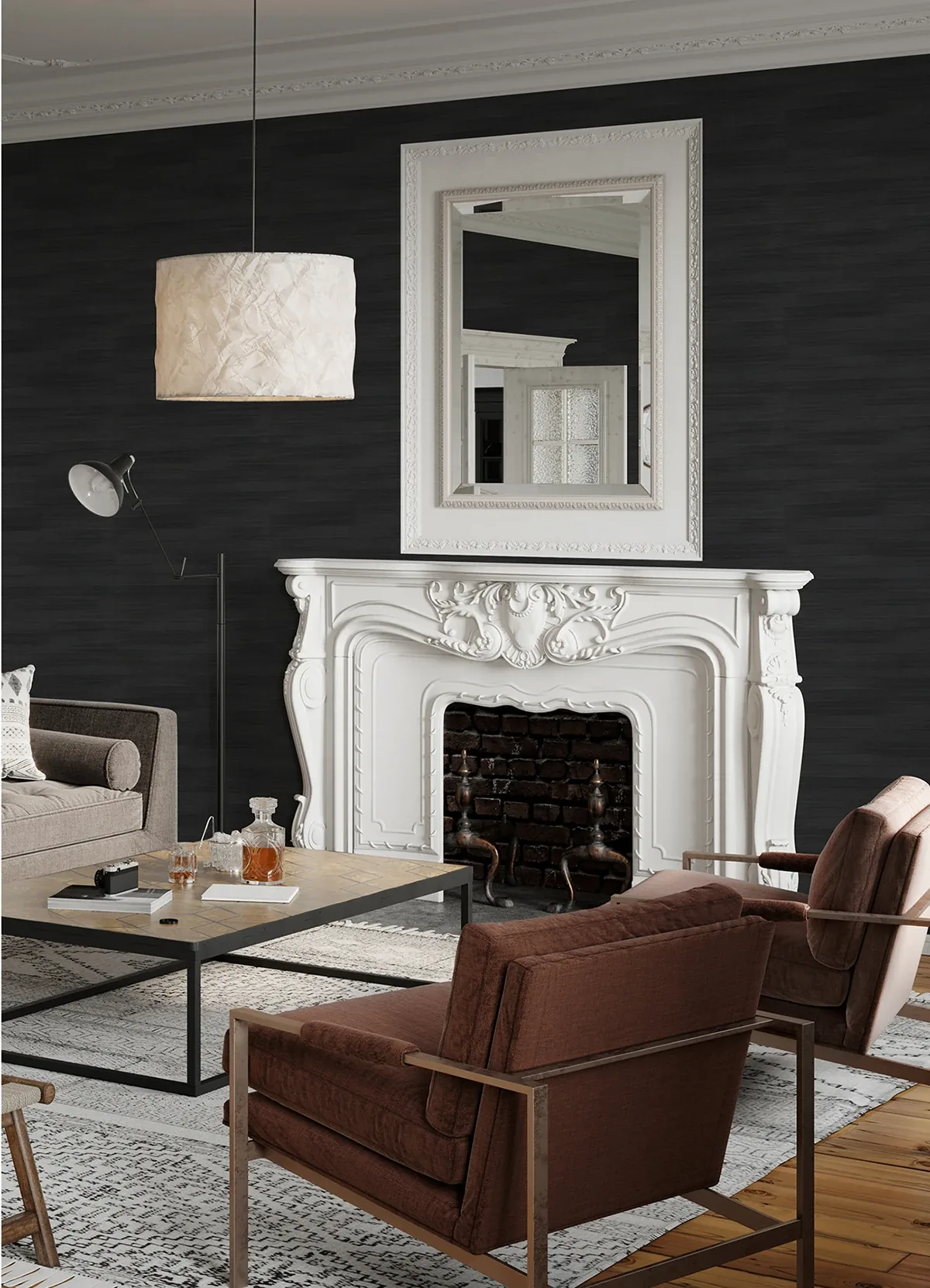Brewster Home Fashions Dermot Black Horizontal Stripe Wallpaper - SKU 4041-418514