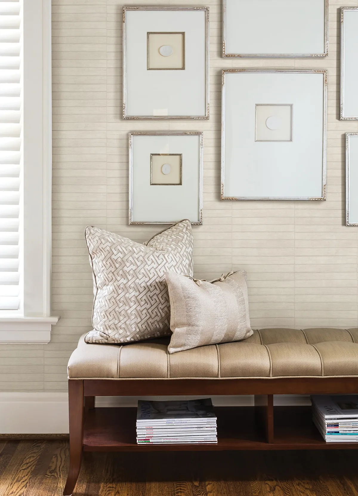 Brewster Home Fashions Dermot Ivory Horizontal Stripe Wallpaper - SKU 4041-418415