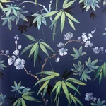 Brewster Home Fashions Desi Navy Jasmine Garden Wallpaper - SKU AH297800