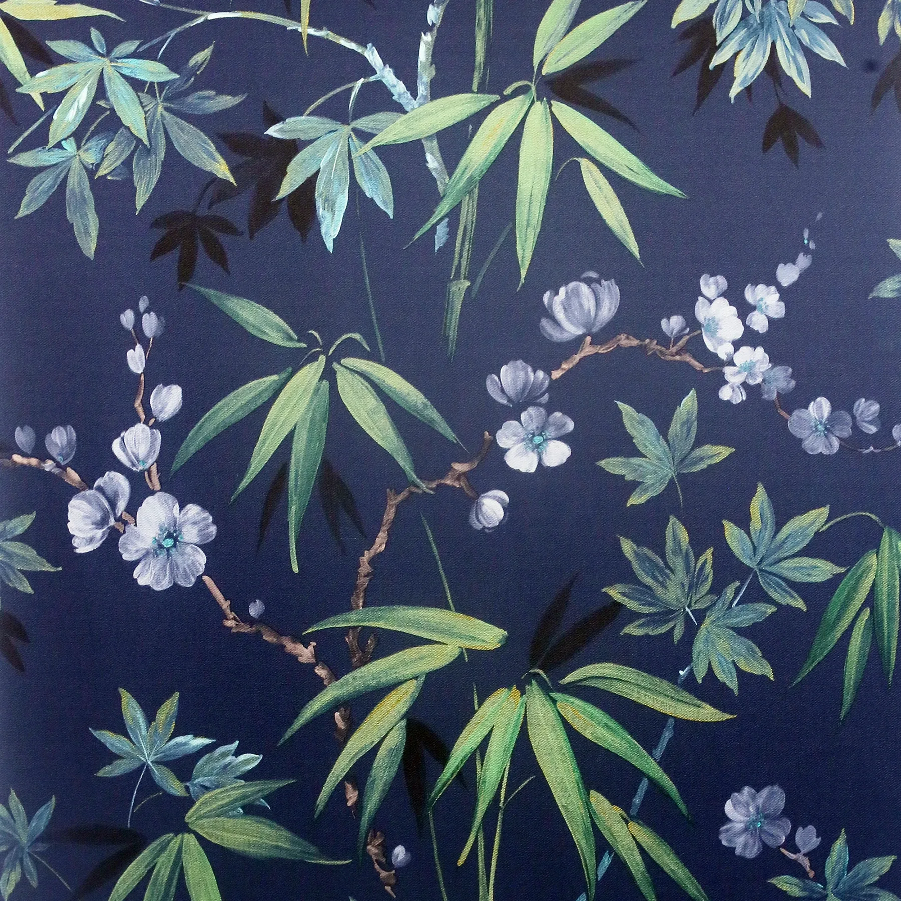 Brewster Home Fashions Desi Navy Jasmine Garden Wallpaper - SKU AH297800