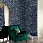 Brewster Home Fashions Desi Navy Jasmine Garden Wallpaper - SKU AH297800