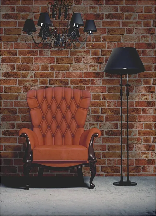 Brewster Home Fashions Dexter Orange Brick Wallpaper - SKU FD31045