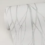 Brewster Home Fashions Diani White Metallic Tree Wallpaper - SKU 2979-37260-2